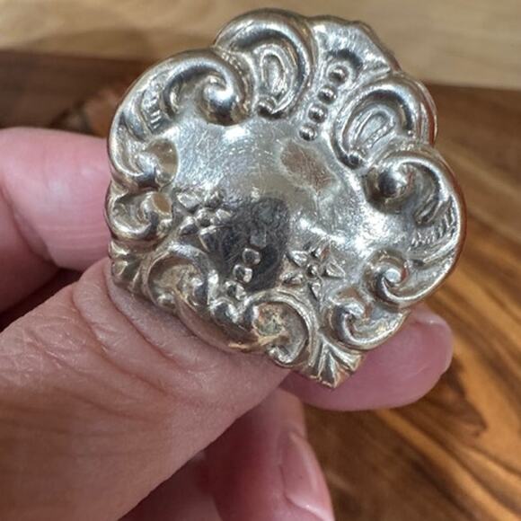 Vintage Retro Oversized Sterling Silver Boho Ring 5.5 - Picture 1 of 8